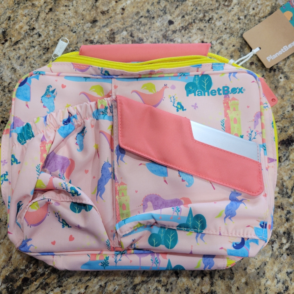 Kids Dinosaur Adventure Lunch Bag - Pink and Blue